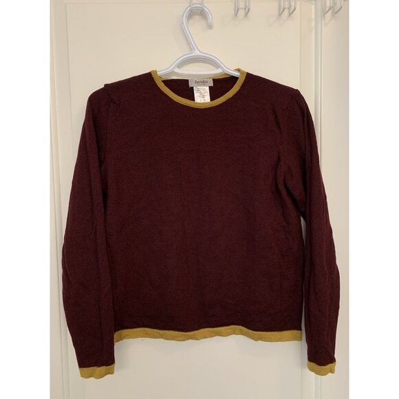 Bartolini Merino Wool Sweater Kids XL Made In Italy Burgundy Wine Red Mustard - Picture 1 of 8